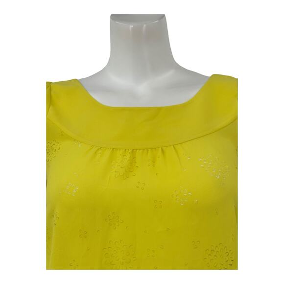 Vanessa Virginia Anthropologie Top Women 2 Fieldbloom Butter Yellow Peasant Boho - Picture 2 of 8